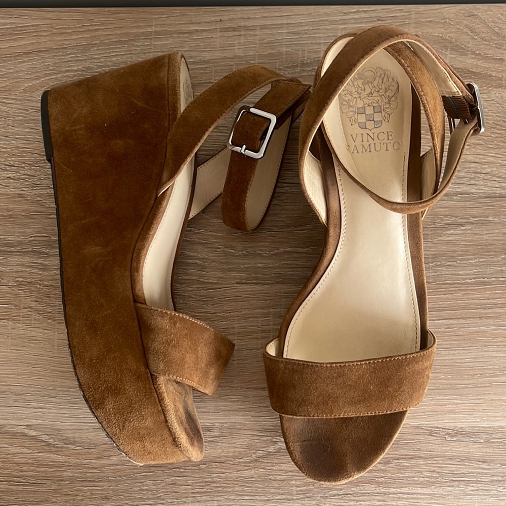 Vince Camuto Wrap ankle Suede Platform Sandal